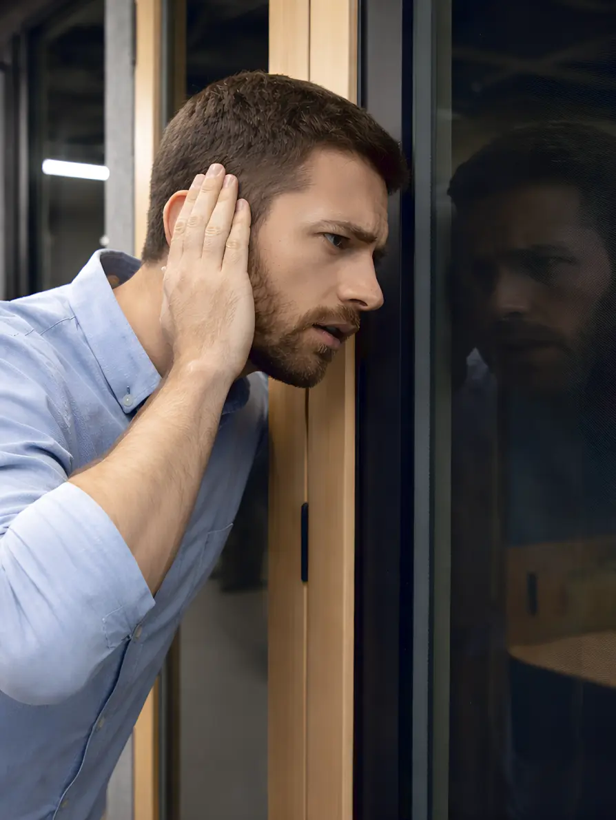 Testing the sound insulation of an acoustic office pod