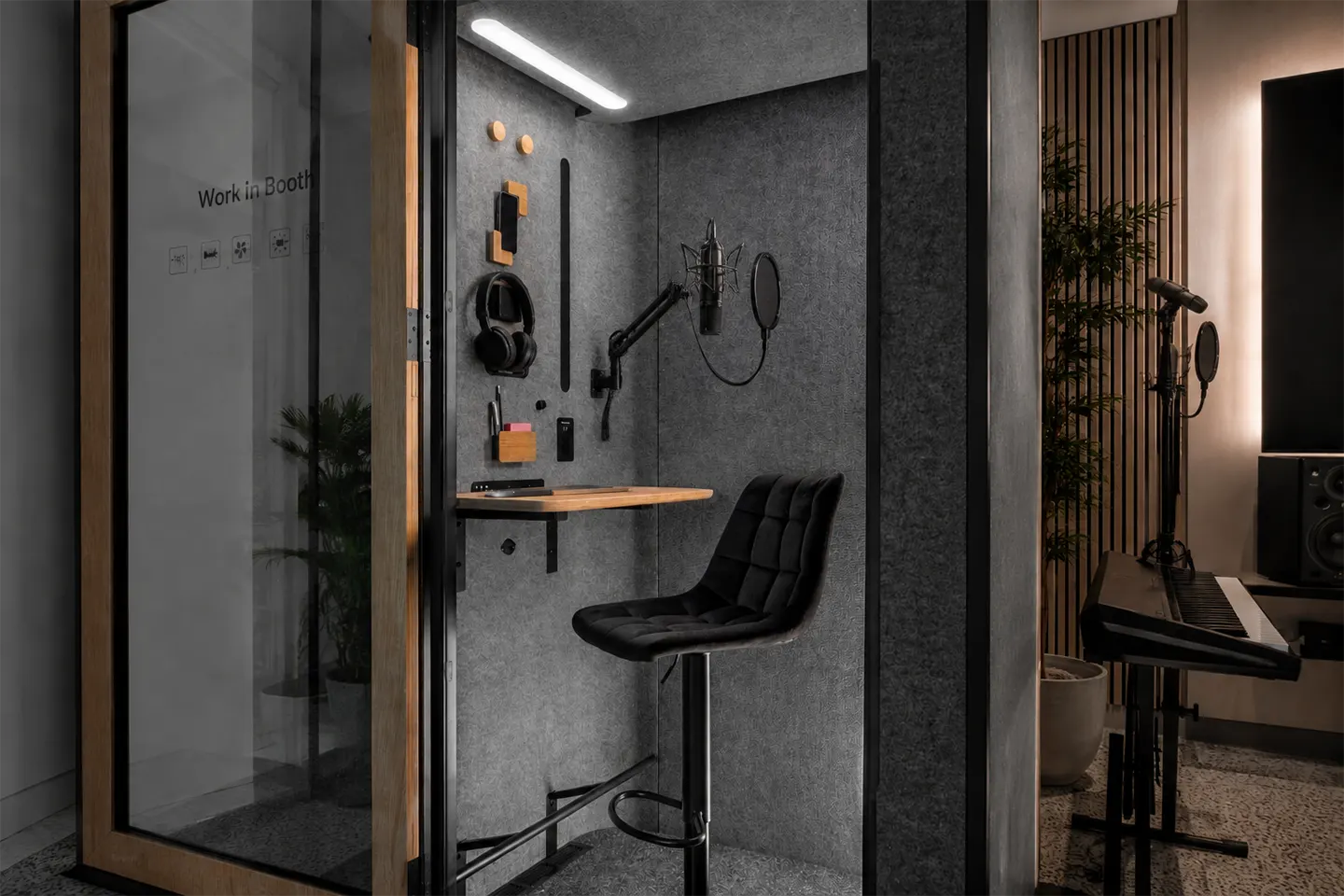 Audio recording in a soundproof booth