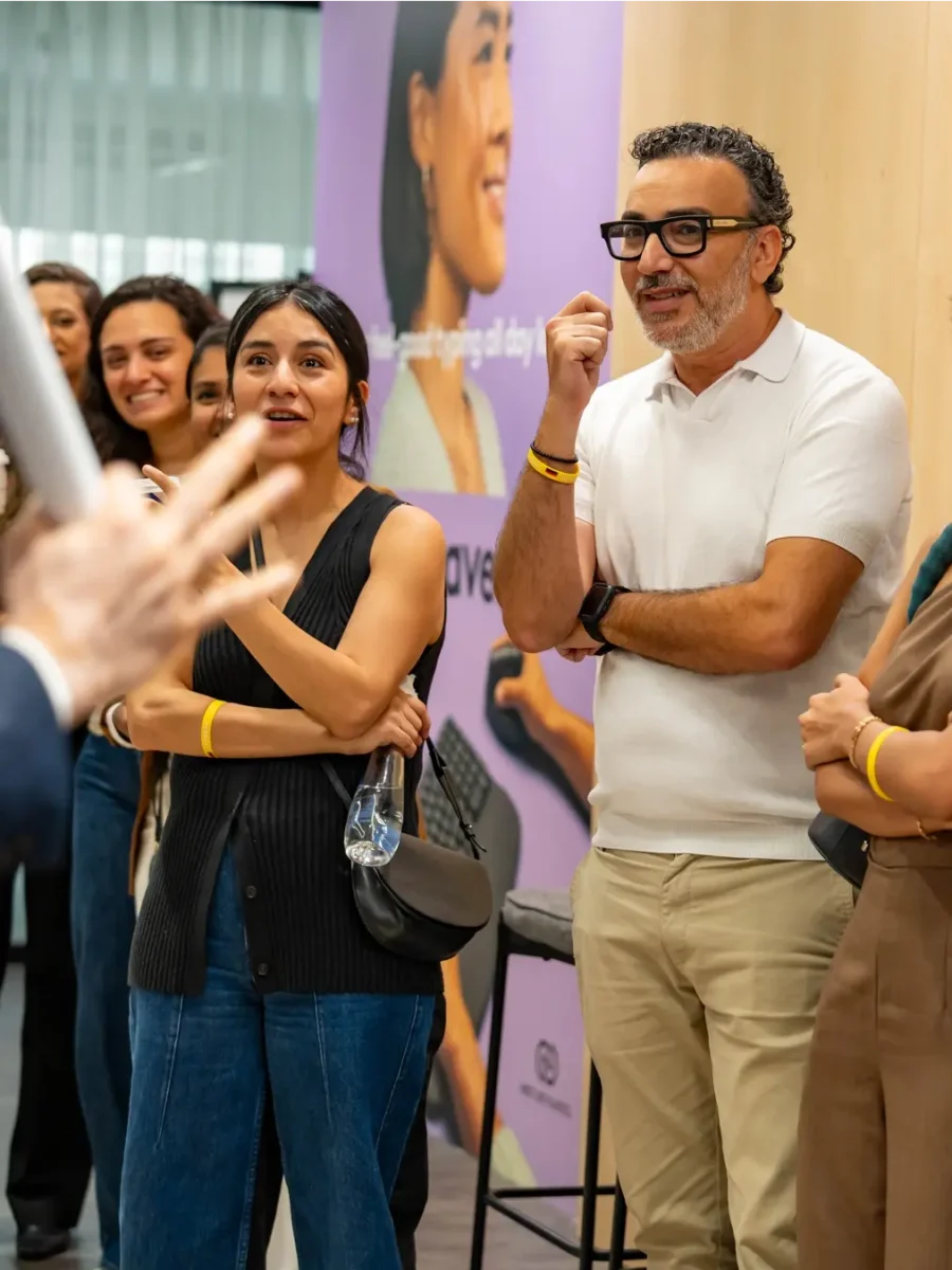 Workplace designers at the WorkBooth and Logitech event in Dubai